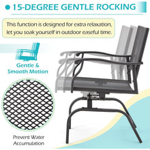 Load image into Gallery viewer, AECOJOY 3 Pieces Patio Dining Set, , Outdoor Furniture with 2 Rocking Patio Chairs and 1 Square Patio Metal Table