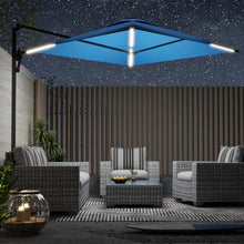 Load image into Gallery viewer, AECOJOY 10FT Large Patio Umbrella with Solar Lights, Rectangle Wall Mounted Outdoor Patio Umbrella, Blue