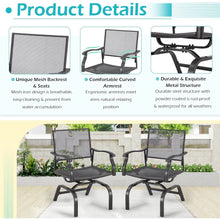 Load image into Gallery viewer, AECOJOY 3 Pieces Patio Dining Set, , Outdoor Furniture with 2 Rocking Patio Chairs and 1 Square Patio Metal Table