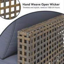 Load image into Gallery viewer, AECOJOY 7-Piece Patio Outdoor Furniture Set, Boho Outdoor Sectional Set, Dark Brown&amp;Dark Grey