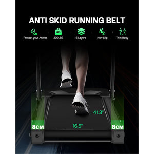 3.5HP 330 lb Weight Foldable Electric Running Walking Machine with Bluetooth/APP for Home, Fitness Jogging Exercise, Easy Installation and Space Saver for Home Office Gym