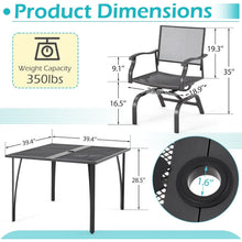 Load image into Gallery viewer, AECOJOY 3 Pieces Patio Dining Set, , Outdoor Furniture with 2 Rocking Patio Chairs and 1 Square Patio Metal Table