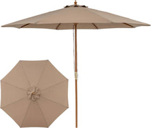 Load image into Gallery viewer, Tangkula 9 FT Patio Umbrella | Outdoor Table Market Umbrella with 8 Wooden Ribs