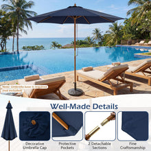 Load image into Gallery viewer, Tangkula 9 FT Patio Umbrella | Outdoor Table Market Umbrella with 8 Wooden Ribs